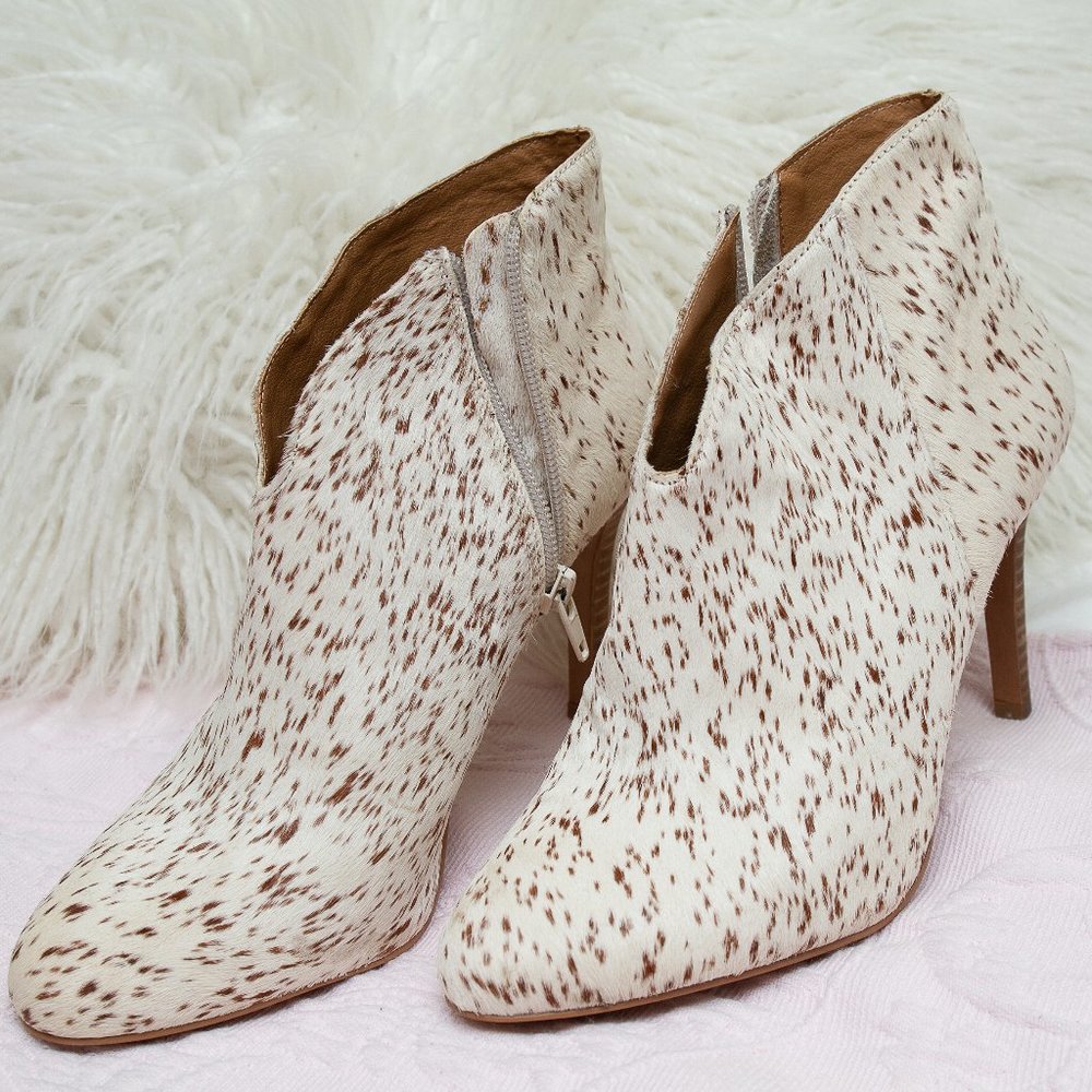 Lucky Brand natural hair leather ankle boots